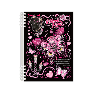 蝴蝶活页本b5笔记本本子a5初高中生专用可拆卸外壳加厚线圈本ins风高颜值大学生考研日记本活页纸替芯横线本