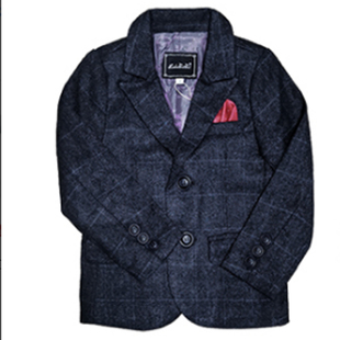 男童西装三件套装冬季帅气英伦风表演出小童加绒西服儿童花童礼服