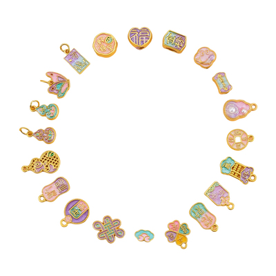 古法珐琅彩挂件手链diy配件材料