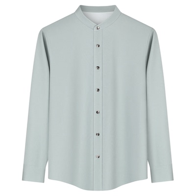 春秋季男士立领高端长袖衬衫免烫抗皱商务休闲衬衣2025年新款男装