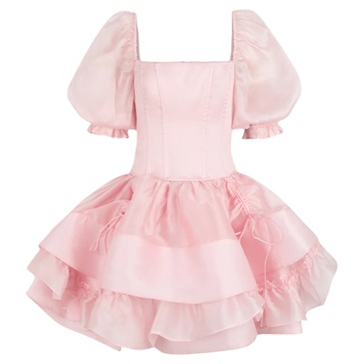 圣诞特辑|星星裙 柔粉色束腰蓬蓬裙迷你连衣裙 Selkie collection