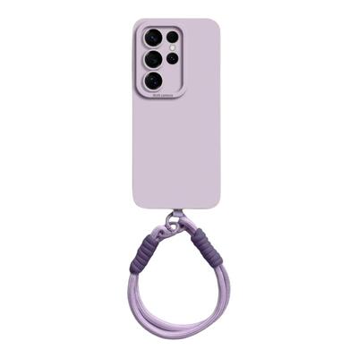 适用三星S25手机壳新款SamsungS24ultra保护套S23+液态硅胶s22全包防摔s21FE编织腕带手绳斜跨20长款挂绳软女