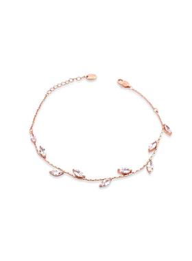 Chomel清新简约小叶子锆石手链