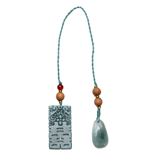 湖颖翡翠玉石书签古典国风高档精致高颜值手工礼品生日礼物纪念品挂件创意礼盒套装教师节送老师文创高级