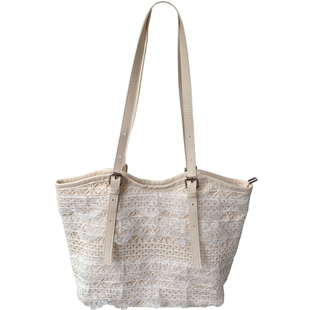 小众托特包春夏休闲度假仙气蕾丝网纱腋下单肩包女包大容量通勤包