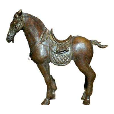 古玩收藏仿古实心铜器中式 唐马 战马骏马汗血宝马十二生肖马摆件