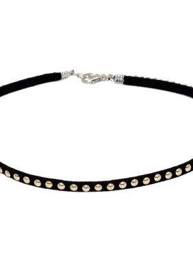 李沁同款chocker项链铆钉锁骨链黑色朋克颈带暗黑项圈少女脖颈链