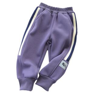 儿童一体绒裤子帅气加绒冬季加绒运动裤男童长裤奥利绒保暖舒适裤