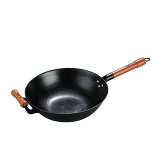 中福铁锅古法龟纹铸铁锅老式生铁锅无涂层燃气电磁炉通用陆川铁锅