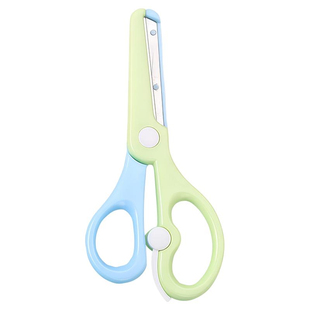 儿童安全剪刀幼儿园手工剪纸剪刀小学生防夹手弹力圆头塑料小剪子