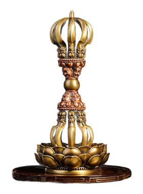 尼泊尔工艺藏传纯铜九股金刚杵降魔杵手把件佛堂法器家居供奉摆件