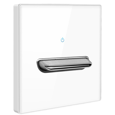 奶油白色钢化玻璃复古拨杆开关