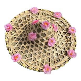 新款傣族舞蹈专用斗笠帽儿童六一节目表演喜雨成人广场舞道具草帽