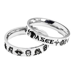 海贼王戒指路飞艾斯索隆罗情侣定制生日纪念礼物COS动漫周边项链