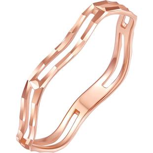 周六福18K金戒指女镂空玫瑰金au750小指环尾戒彩金新年礼物手饰