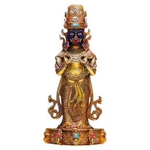 精工铜《扎基拉姆》全鎏金雕花宝石镶嵌女财神室内家用铜佛像摆件