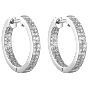 KREAM S925 纯银满钻耳钉男女嘻哈同款耳圈