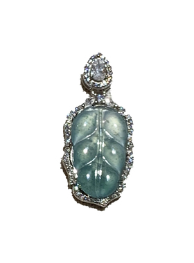 「金枝玉叶」新中式翡翠纯银项链