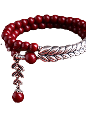 正品纯银朱砂手串女本命年