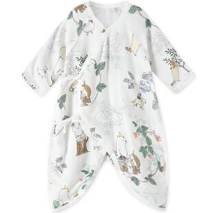 Keper新生婴儿衣服连体衣长袖匹马棉睡衣春季纯棉宝宝哈衣
