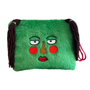 创意搞怪丑女化妆包卡通便携大容量手提包多功能收纳包卫生棉小包