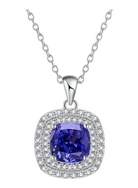 紫罗兰冰花满天星0字链纯银项链