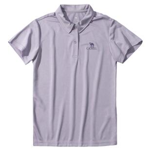 骆驼女装翻领Polo衫运动夏季新款透气减龄短袖T恤女宽松上衣体恤