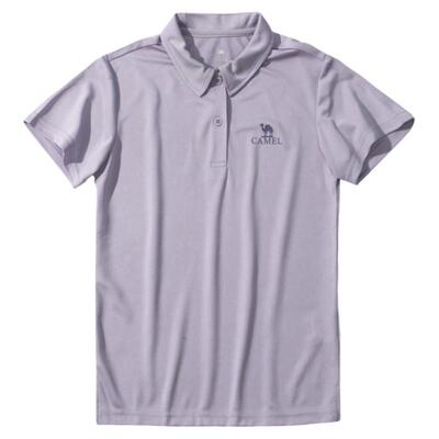 骆驼翻领短袖T恤女运动上衣体恤