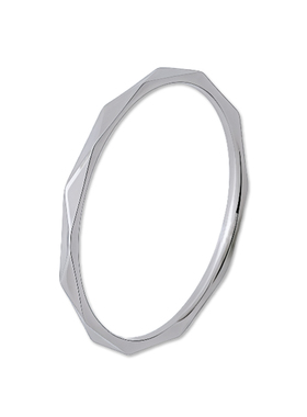 MW18K白金菱形戒指1mm小众设计