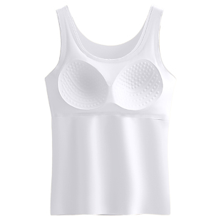 冰丝无痕打底内衣女夏天无痕修身薄款背心带胸垫一体文胸长款内搭
