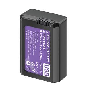 NP-FW50直充相机电池Type-C适用索尼ZVE10 a6400 a7m2 a6300 a7r2 s2 a6100 A5100 nex7全解码不弹窗带3C认证