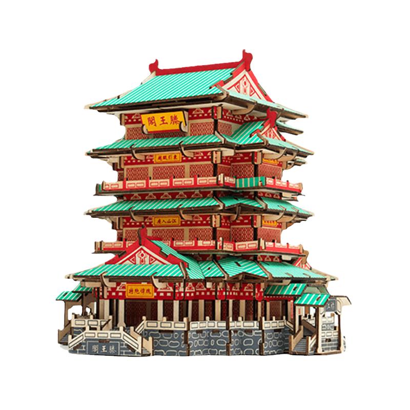 滕王阁江西古风建筑手工立体拼图