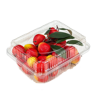 一次性水果盒塑料透明加厚带盖包装盒500g超市蔬菜车厘子草莓盒子