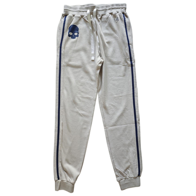 夏季男纯棉修身骷髅头印花卫裤