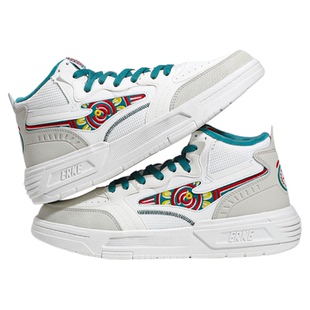 鸿星尔克男鞋板鞋男款高帮加绒运动鞋子男士雪地防寒保暖大棉鞋二