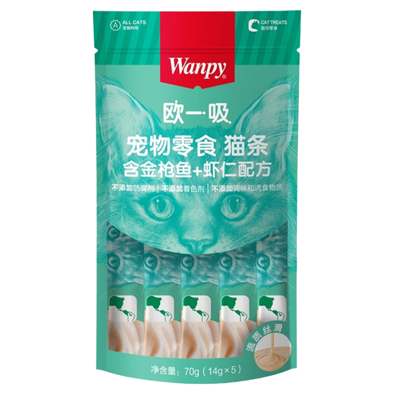 wanpy顽皮欧一吸猫条100支