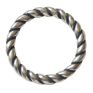 粗款韩版S925纯银戒指复古做旧麻花男女指环个性潮流食指对戒银饰