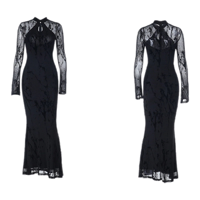 新中式国风针织改良旗袍连衣裙