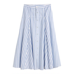 【随心系列】GANT/甘特26春夏女士纯棉条纹半身裙两件套裙装伞裙