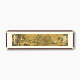 沈铨百鸟朝凤图客厅装饰画横幅实木中式国画名画沙发背景墙挂画