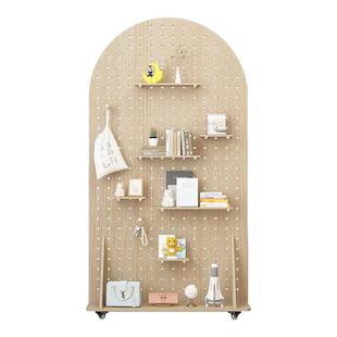 立式洞洞板置物架幼儿园健身瑜伽收纳可移动架落地商用直播展示架