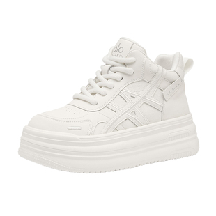 高帮鞋女2025新款冬季女鞋加绒大码运动休闲板鞋子百搭厚底小白鞋