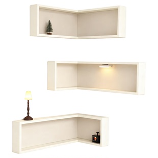 拐角墙上陈列架手办收纳盒简约转角盲盒展示架置物防尘亚克力柜子