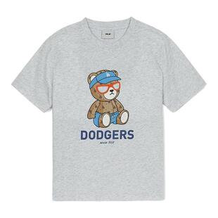 MLB儿童官方男女童萌趣可爱简约圆领萌酷皱眉熊T恤春季款