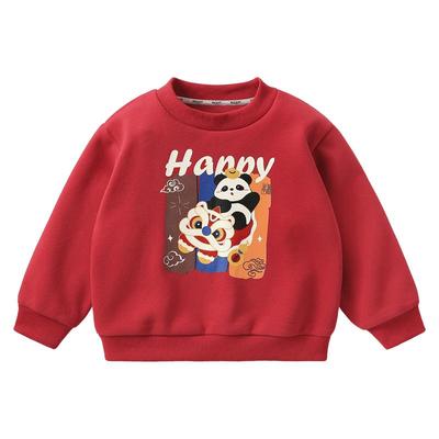 右欧儿童加绒卫衣新年款