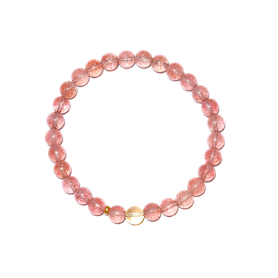 CrystalC草莓晶黄水晶招桃花手链