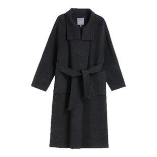 IVYKKI艾维时尚立领廓形毛呢大衣中长款双面呢外套女2025秋冬新款