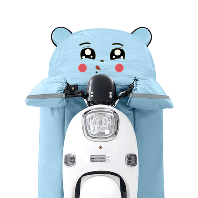 电动车挡风被加绒加厚冬季可爱