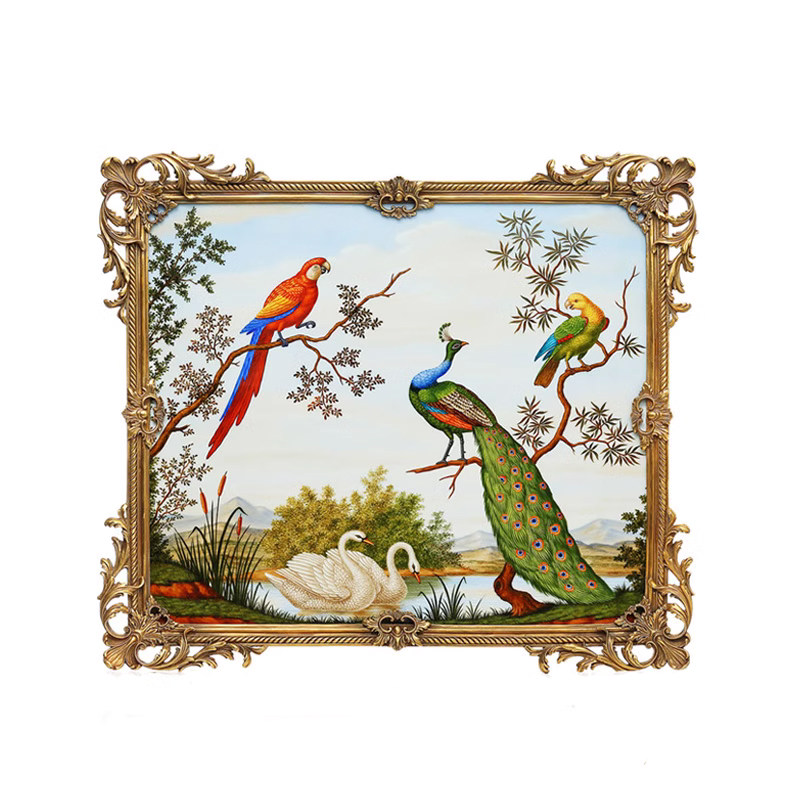茱莉安法式欧式风景小鸟平面油画