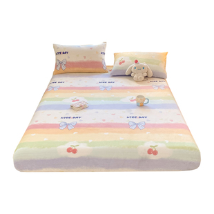 加厚牛奶绒床笠珊瑚绒单件儿童秋冬床罩套90×150x190cm学生宿舍